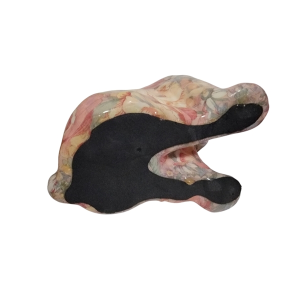 Vintage Puppy Dog Fabric Decoupage Figurine Pink Floral - Picture 5 of 5